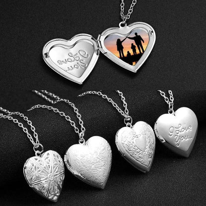 Collier pendentif personnalisé cadre photo cœur