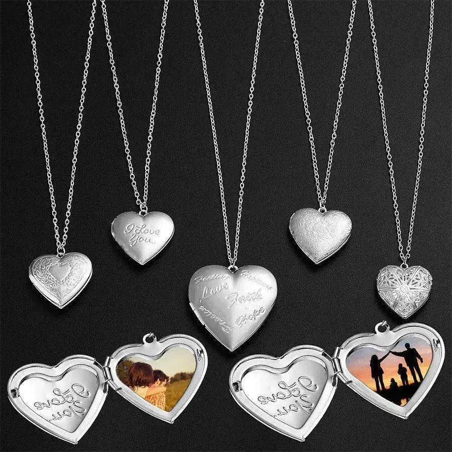 Collier pendentif personnalisé cadre photo cœur