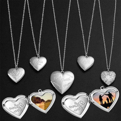 Collier pendentif personnalisé cadre photo cœur