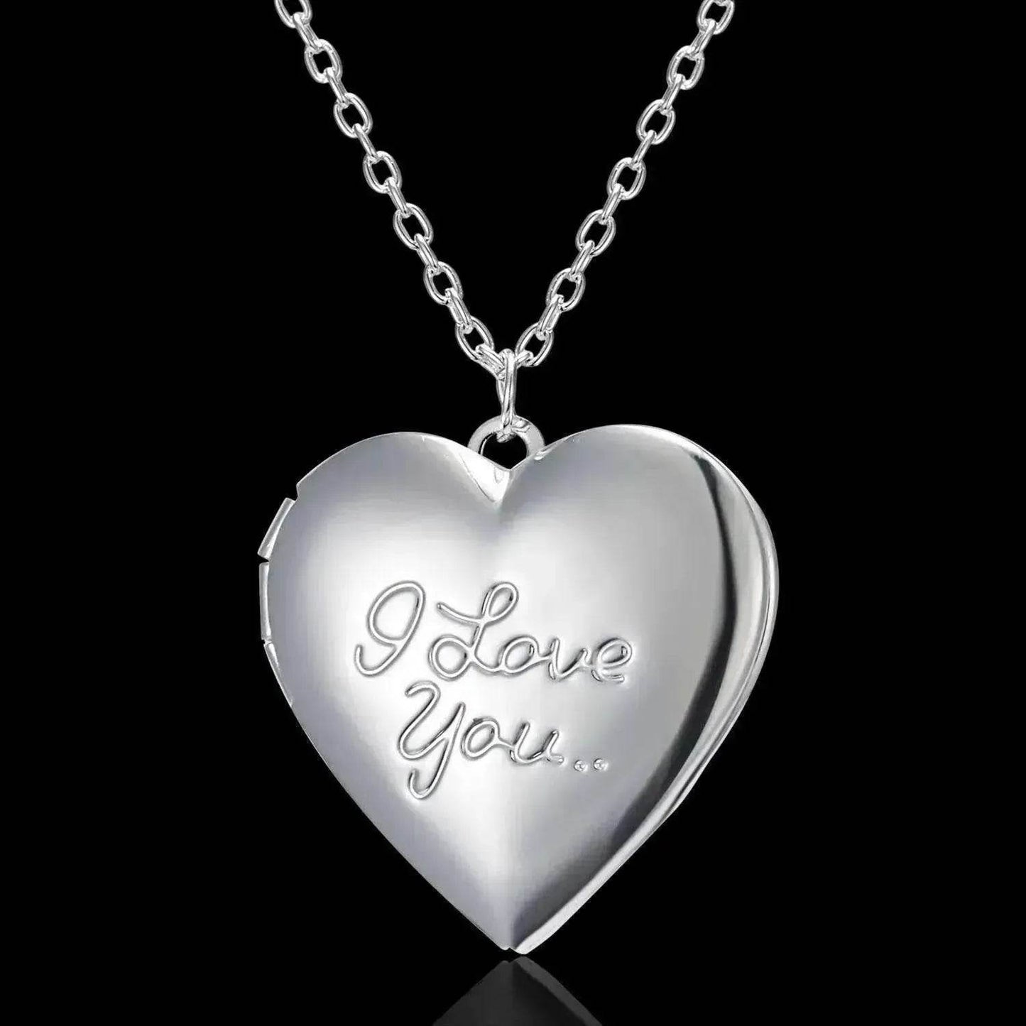 Collier pendentif personnalisé cadre photo cœur