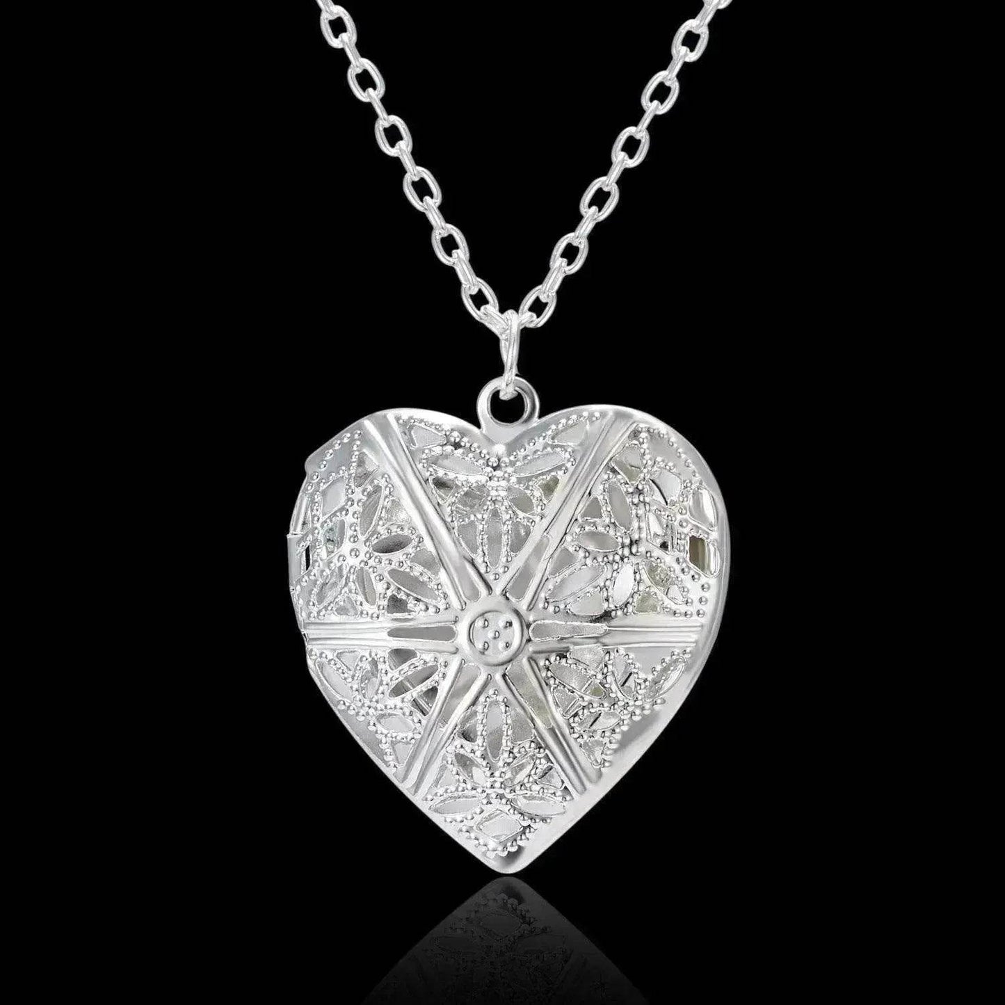 Collier pendentif personnalisé cadre photo cœur