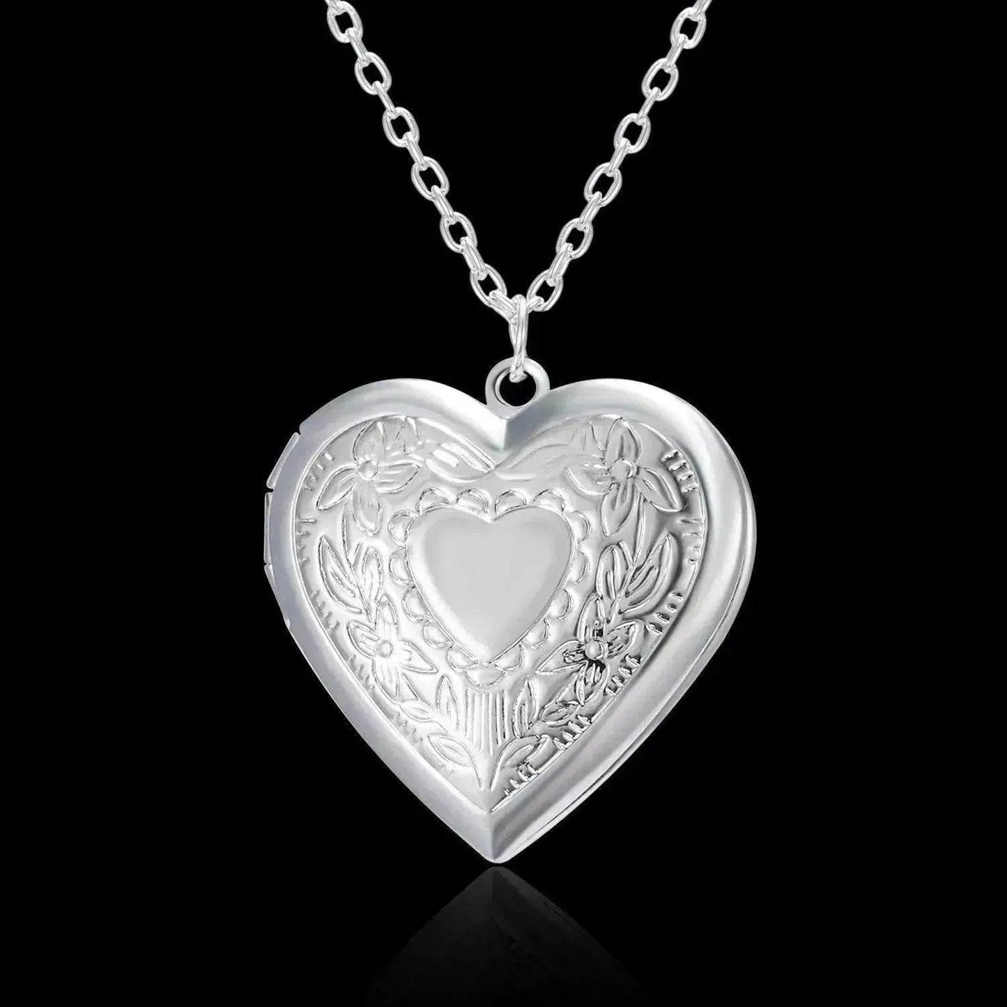 Collier pendentif personnalisé cadre photo cœur