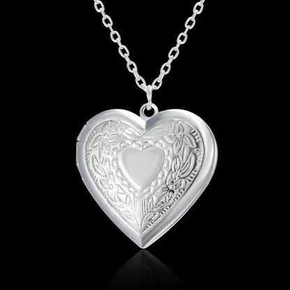 Collier pendentif personnalisé cadre photo cœur