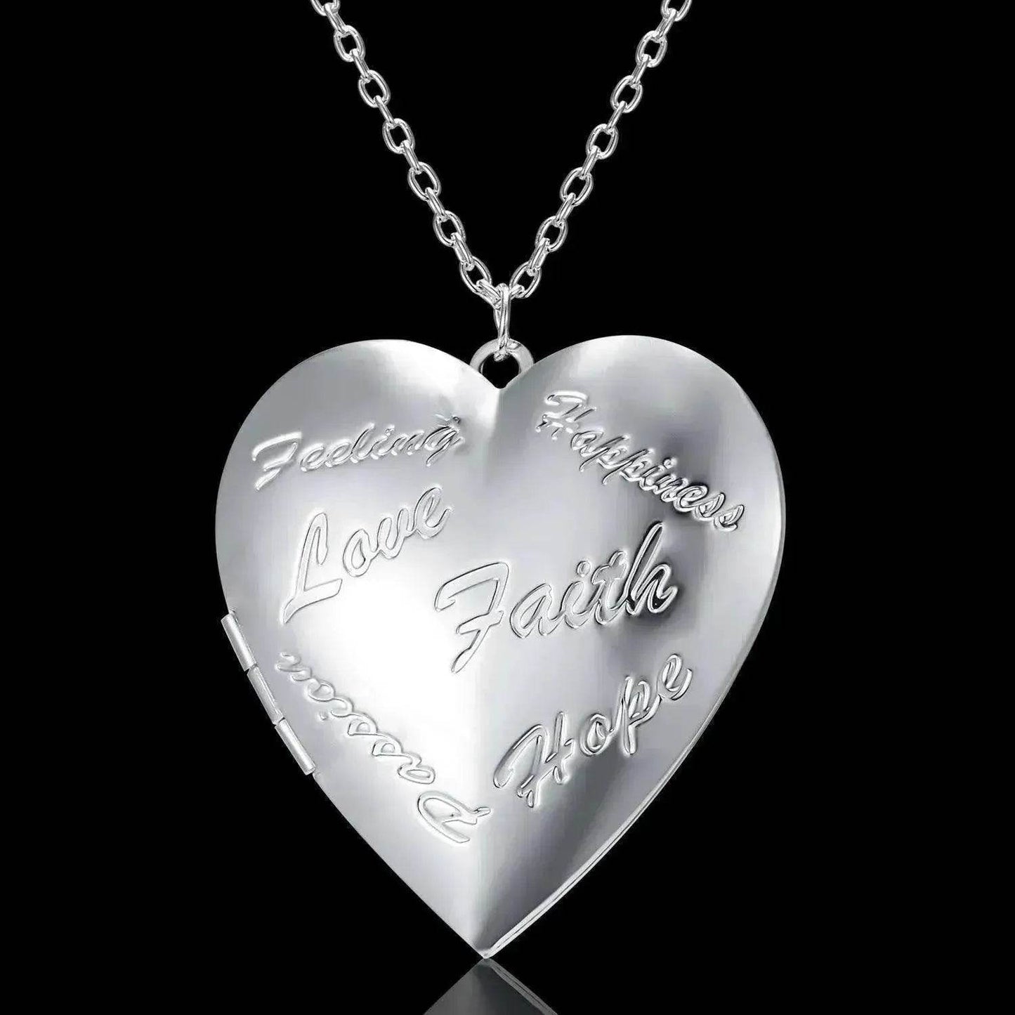 Collier pendentif personnalisé cadre photo cœur