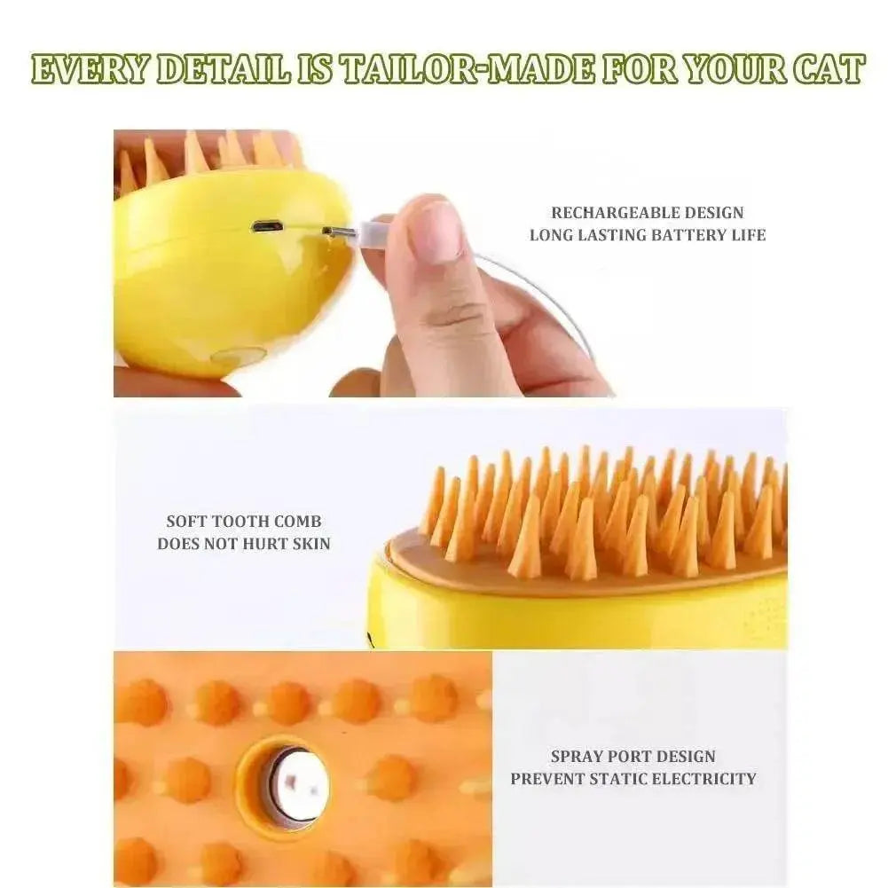 Pet Electric Spray Massage Comb Steam Brush