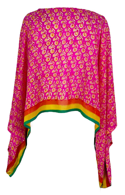 PRG7365 Sheer Avatar Pure Silk Kimono-Sleeved Top