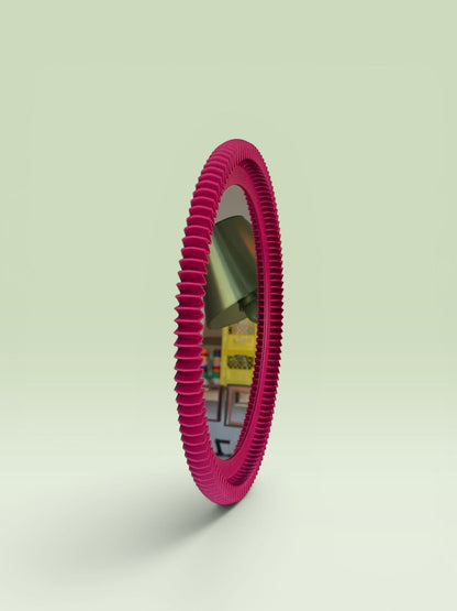 Zig-Zag Round Wall Mirror