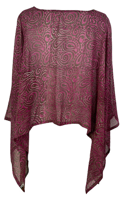 PRG7089 Poncho capelette en pure soie Sheer Avatar