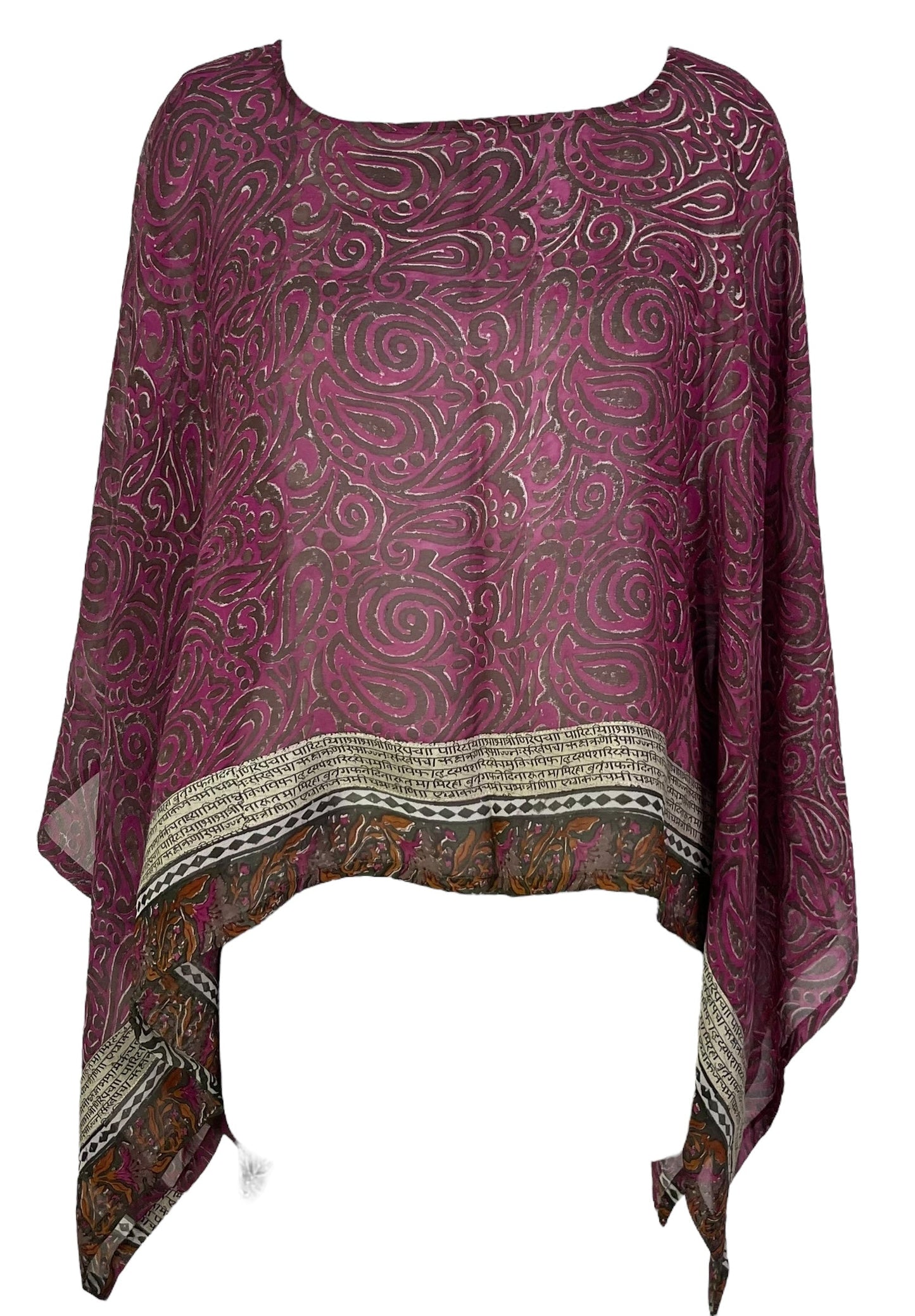 PRG7089 Poncho capelette en pure soie Sheer Avatar