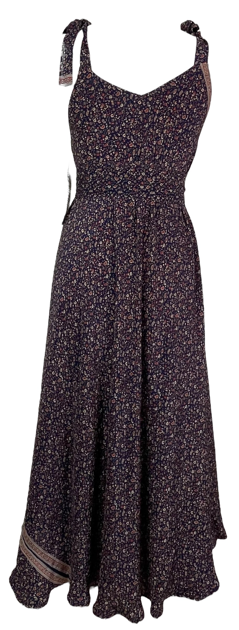 PRC7665 Robe longue en pure soie Avatar avec ceinture