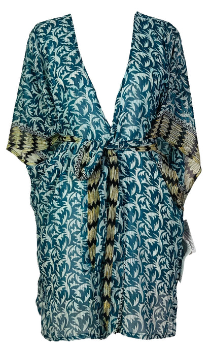 PRG7490 Sheer Avatar Pure Silk Kimono-Sleeved Jacket with Belt