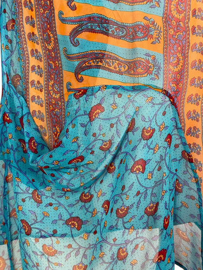 PRG6805 Sheer Avatar Pure Silk Self Pocket Tunic Dress