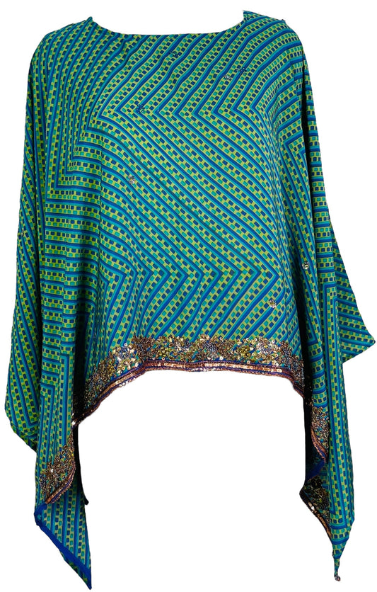 KERRI  PRC6571B Avatar Pure Silk Capelet Poncho