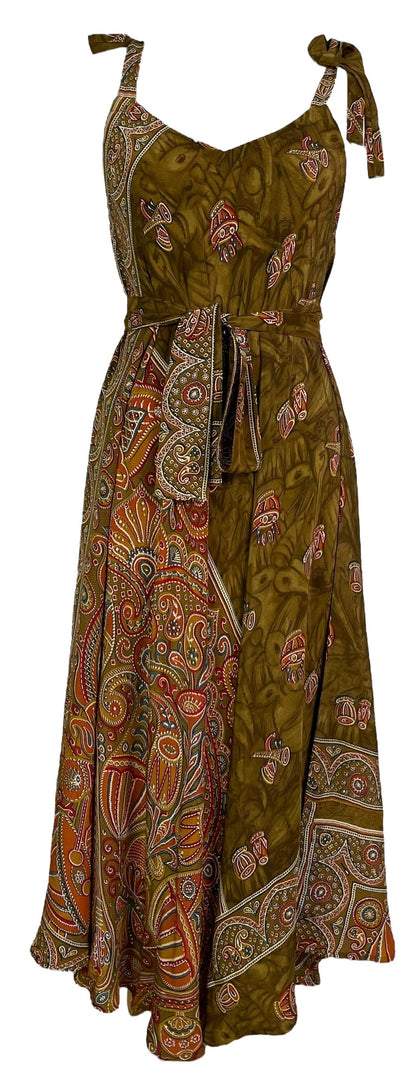 PRC7252 Avatar Pure Silk Maxi Dress with Belt