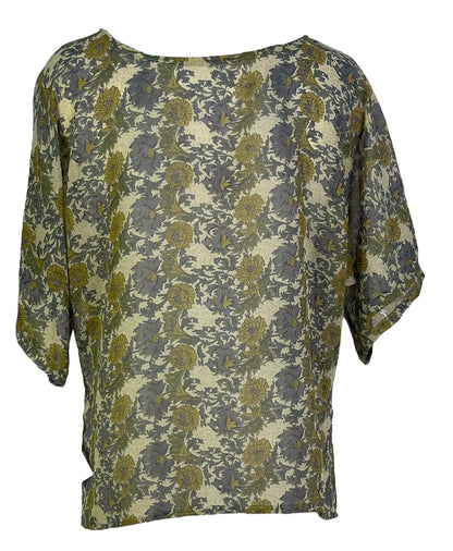 PRG6853 Sheer Avatar Pure Silk Side Slit Top