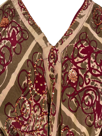 PRC7229 Avatar Pure Silk Maxi Dress with Belt