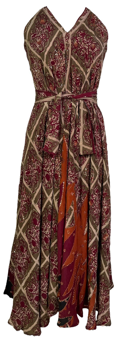 PRC7229 Avatar Pure Silk Maxi Dress with Belt