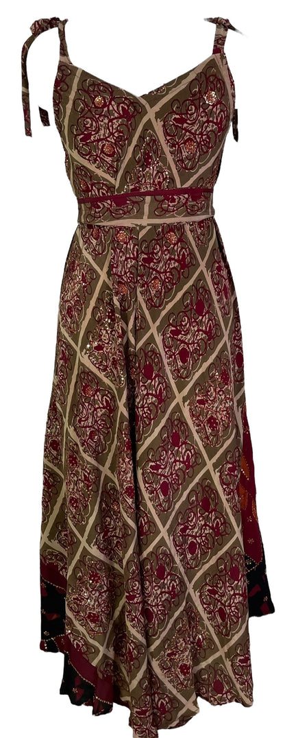 PRC7229 Avatar Pure Silk Maxi Dress with Belt