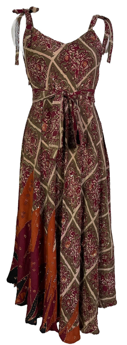 PRC7229 Avatar Pure Silk Maxi Dress with Belt