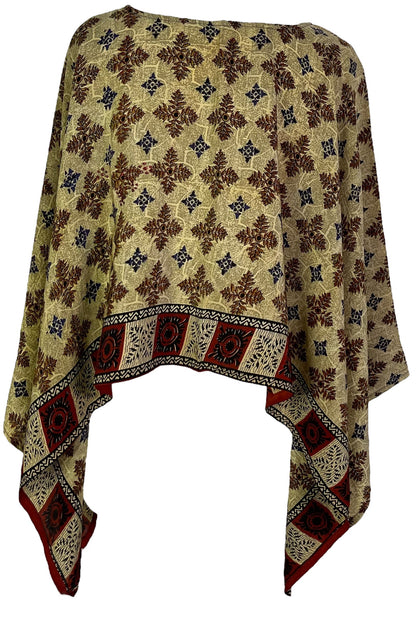 PRC7028 Avatar Pure Silk Capelet Poncho