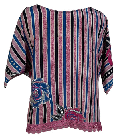 PRC6652 Avatar Pure Silk Side Slit Top