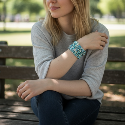 Sequin and Bead Cuff