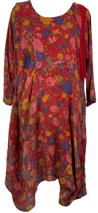 PRC7164 Avatar Pure Silk Sculptural Long Tunic Dress