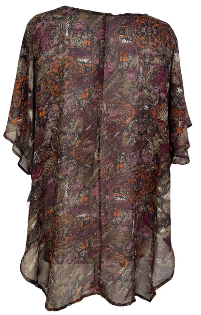 PRG7096 Sheer Avatar Pure Silk Waterfall Top