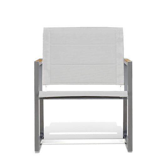 Chaise longue d'extérieur Pine en acier inoxydable et teck