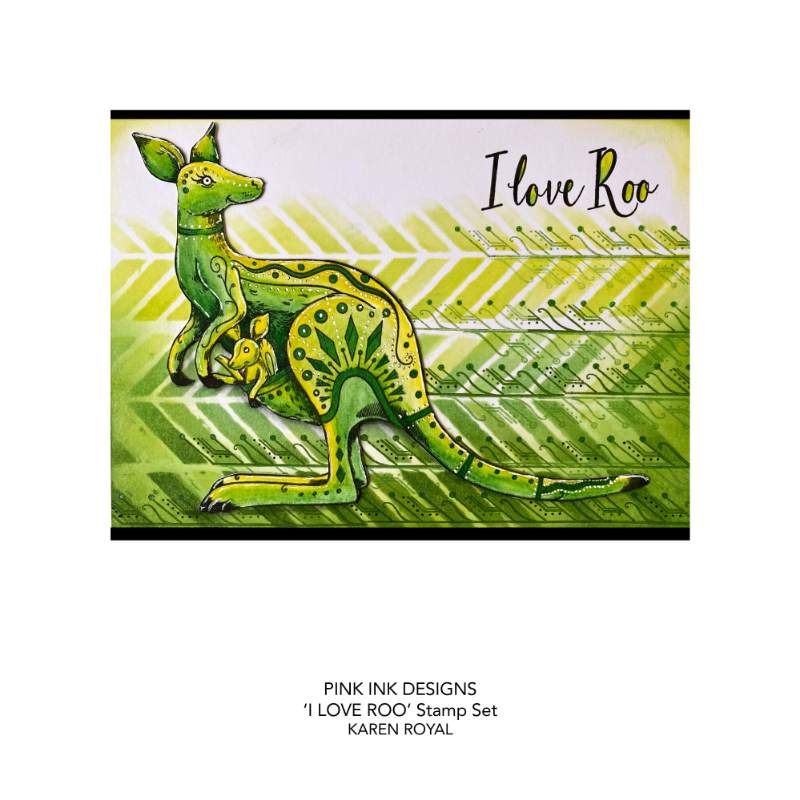 Pink Ink Designs I Love Roo 6 in x 8 in Clear Stamp Set