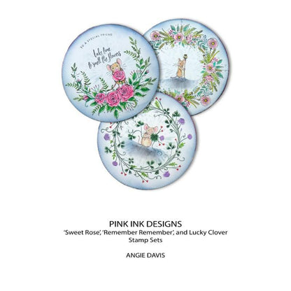 Pink Ink Designs Sweet Rose 6 in x 8 in Clear Stamp Set