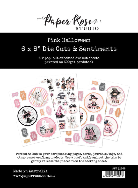 Pink Halloween 6x8" Die Cuts & Sentiments 32868