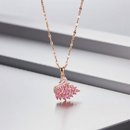 Swan Necklace Pendant & Ear Studs