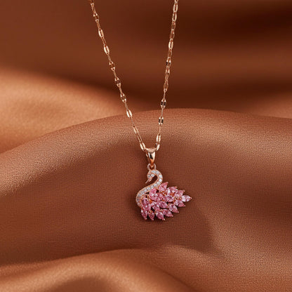 Swan Necklace Pendant & Ear Studs