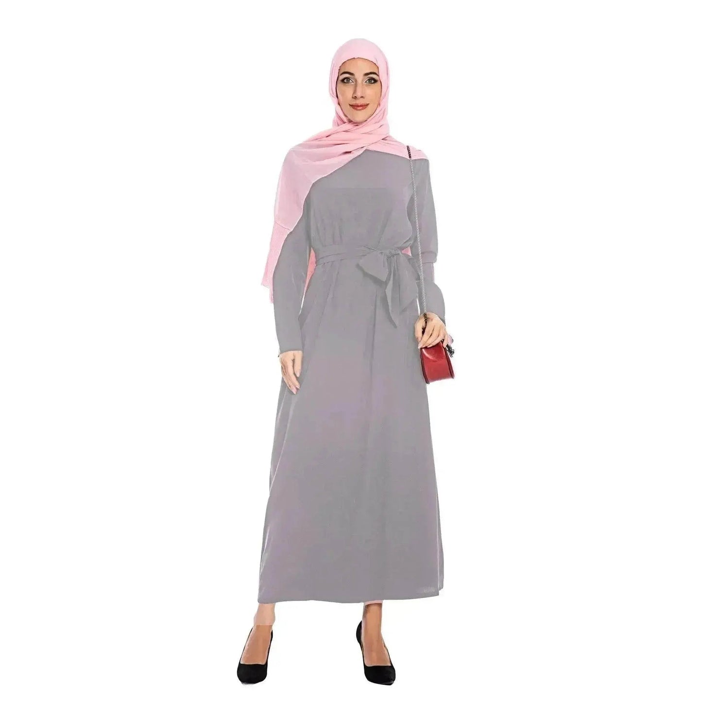 Plain Color Simple Saudi Arabian Arab  Dress