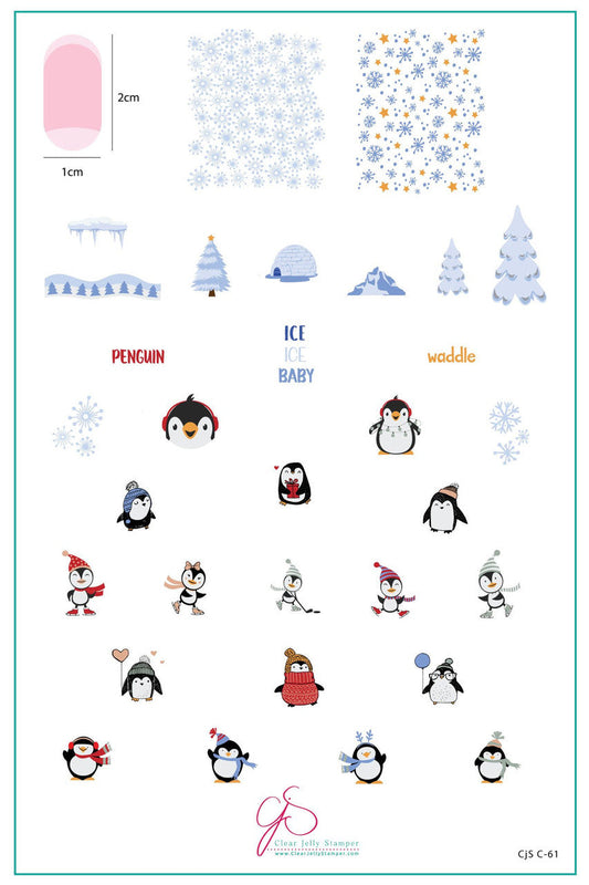 Clear Jelly Stamper - Playful Penguins