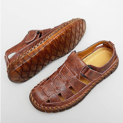 Plus Size Men's Beach Sandals Retro Hollow Out