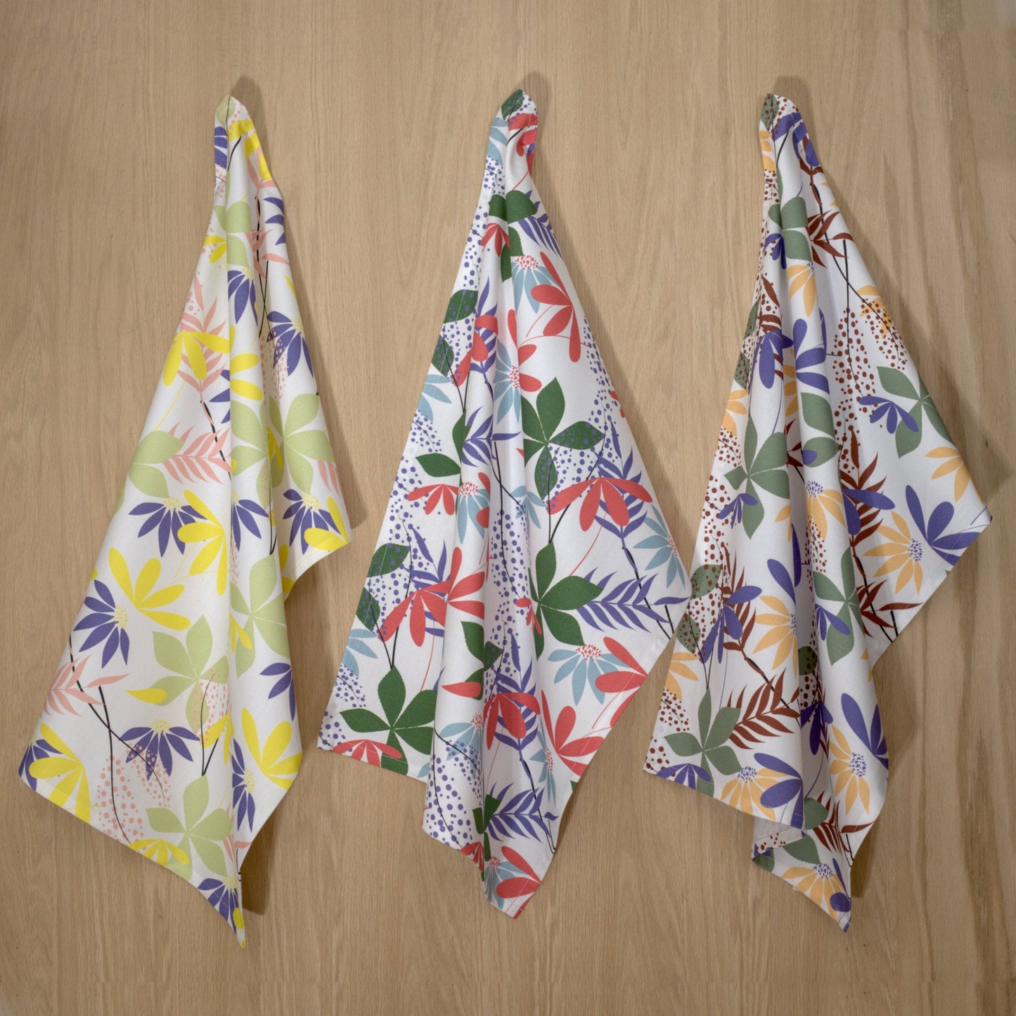 Pollen Up - Lot de 3 torchons en coton