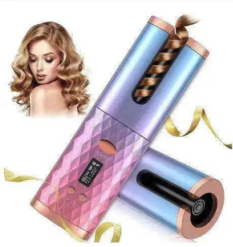Portable LCD Hair Curler: Rechargeable, Ceramic, Auto Rotating