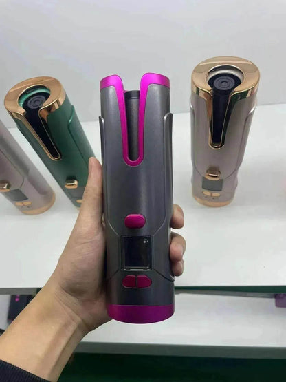 Portable LCD Hair Curler: Rechargeable, Ceramic, Auto Rotating