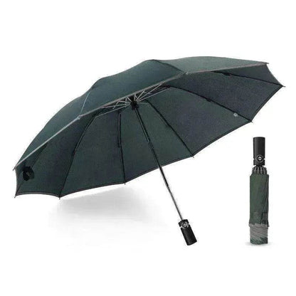 Portable Windproof Umbrella, 10Ribs Auto Close, Reflective for Safety