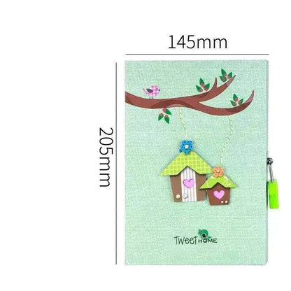 Primary School Student Code Book With Lock Diary Book Reward Gift Prize Boxed Girl Heart Cute Small  Notebook