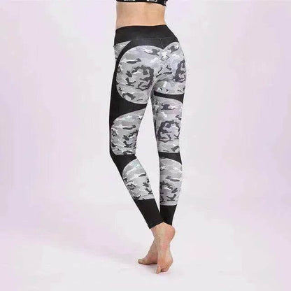 Print patchwork yoga leggings