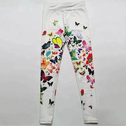 Legging Imprimé Floral Papillon Taille Haute Legging de Yoga Mince