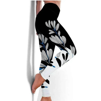 Legging Imprimé Floral Papillon Taille Haute Legging de Yoga Mince