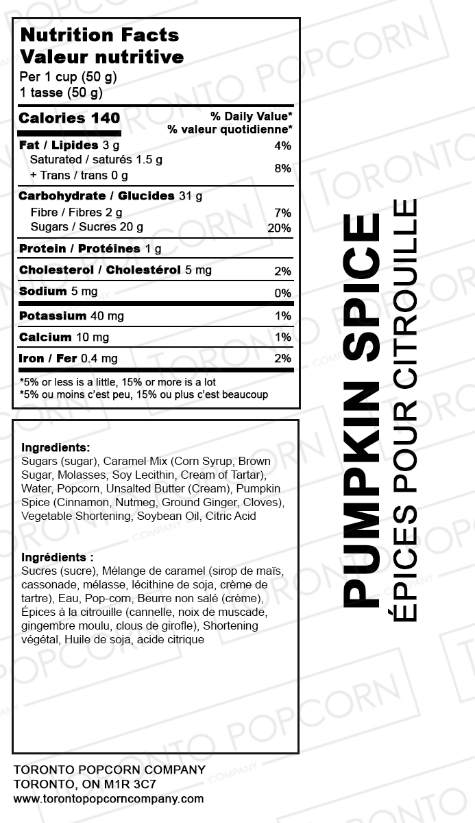Popcorn aux épices de citrouille