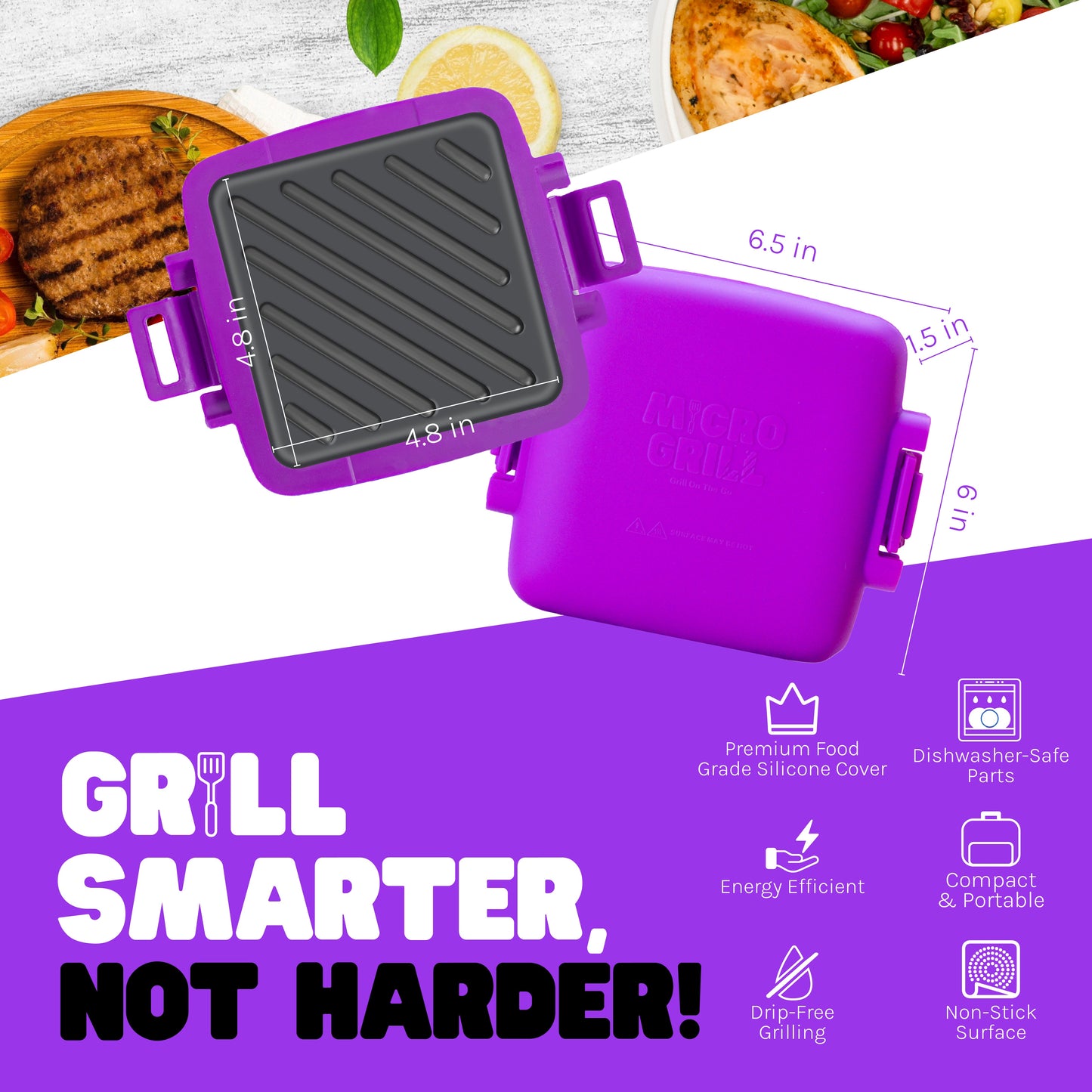 Micro Grill Classic™ Toastie Maker, Microwave Grill, Sandwich Toaster, 3 Minute Grilled Cheese, Crispy, Panini Press, Dishwasher Safe, Office, Home, Travel & School Dorms