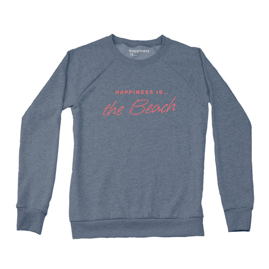 Sweat-shirt d'équipage de plage pour femme, bleu marine chiné