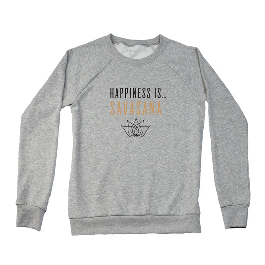 Sweat-shirt ras du cou Savasana pour femme, gris chiné
