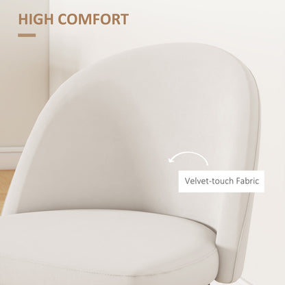 Dylan Set of 2 Mid-Back Dining Chairs-Cream White